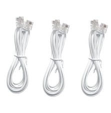 Telephone landline Extension Cord Cable with Standard RJ-11 6P4C Plug 3Pack /...