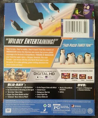 Penguins of Madagascar (Blu-ray/DVD, 2015, 2-Disc Set, Digital