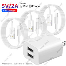 Fast Charger Power Adapter USB Cable Lot For iPhone 14 13 12 11 XR XS 8 7 6 Plus