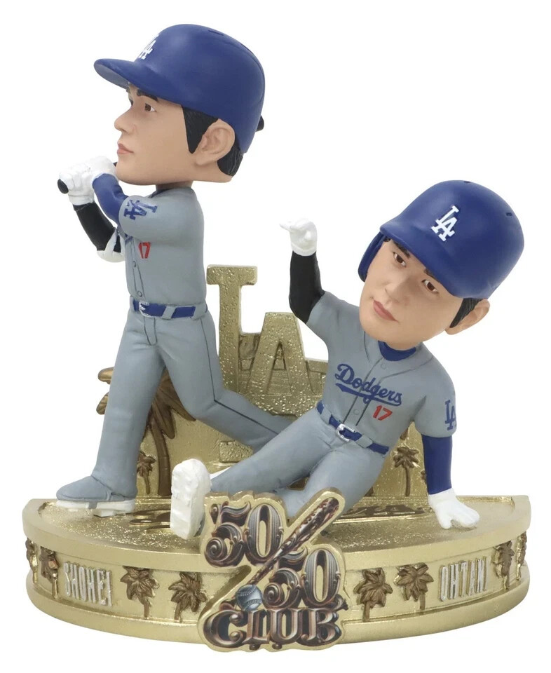 Shohei Ohtani 50/50 ボブルヘッド Amazon.com: FOCO Shohei Ohtani (Dodgers) 50/50 Club 9.5 Inch