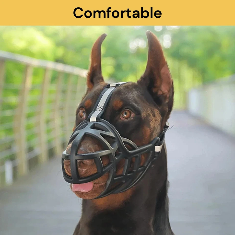Adjustable Dog Muzzle Stop Chewing Basket Cage Pet Mouth Bark Bite Mesh Cover - image 4 of 4