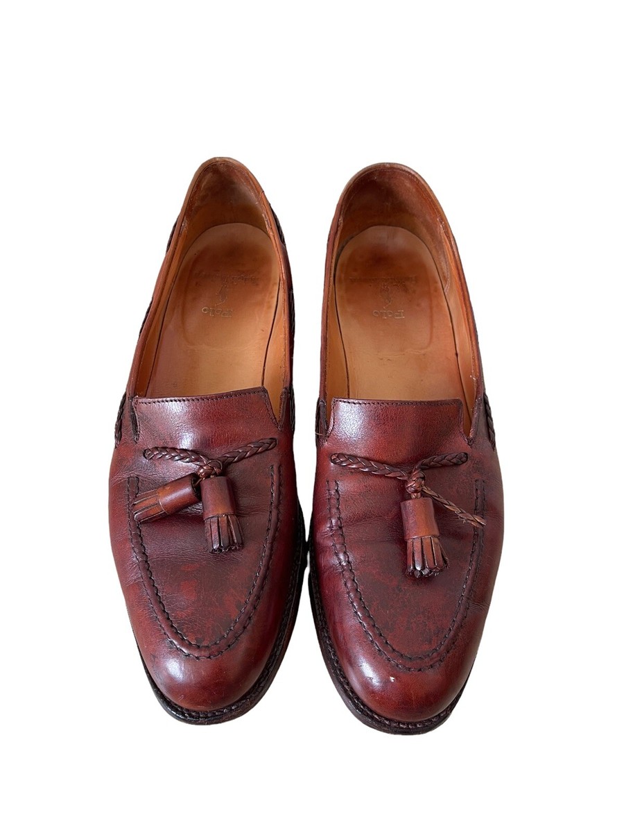Ralph Lauren Crockett & Jones Red Brown Tassel Loafer Bench 
