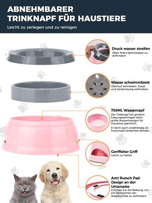 Ciotola Acqua Cane Antigoccia Qianyou 750ML - Portatile Con Base Antiscivolo, Disco Galleggiante E Design Rimovibile - Verde - Foto 6