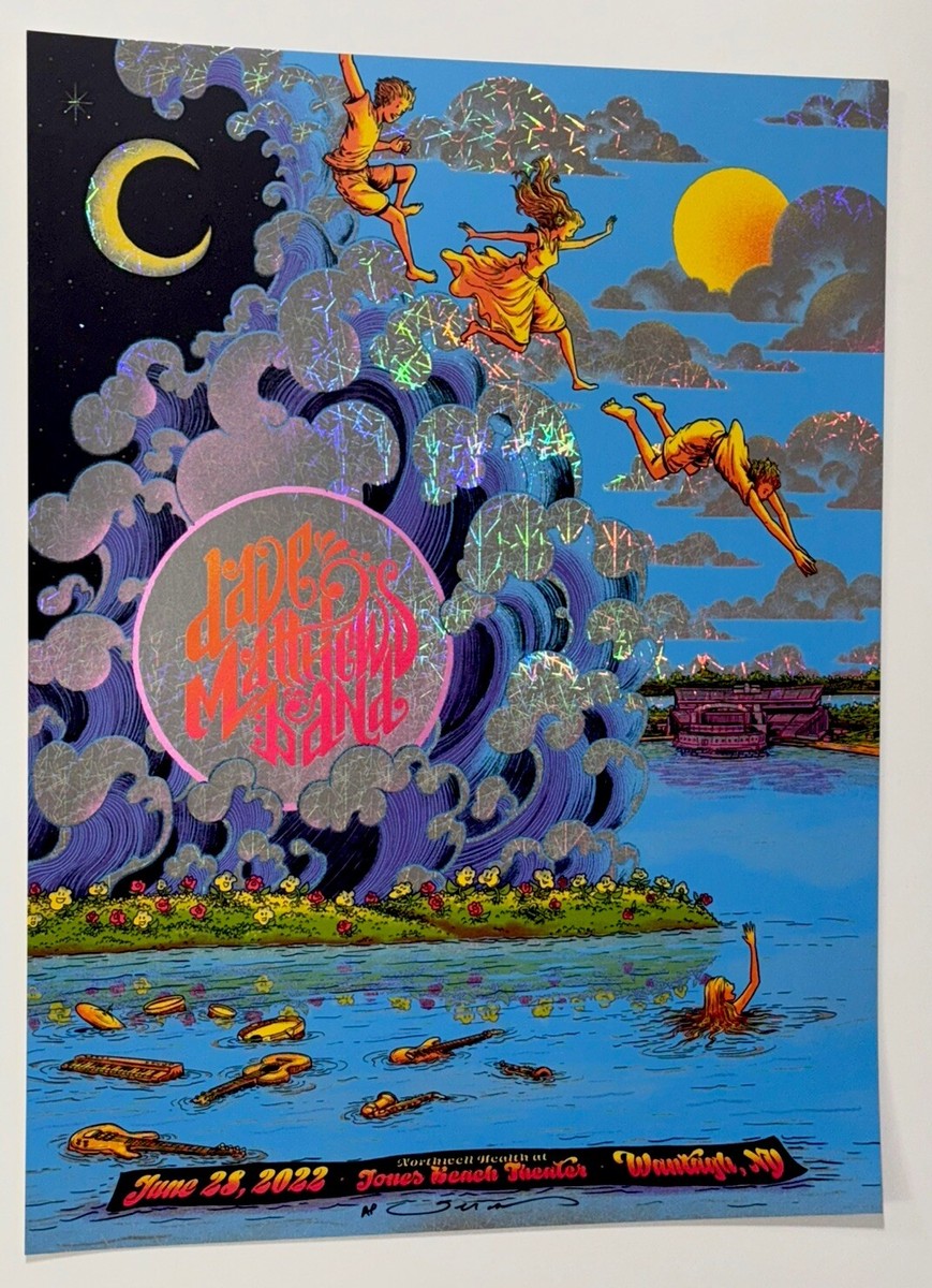Dave Matthews Band Poster Jones Beach Wantagh NY 22 Cracked FOIL
