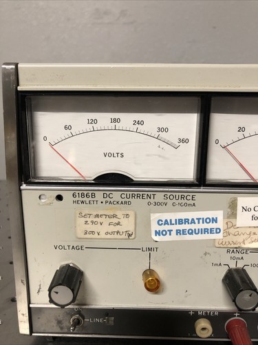 HEWLETT PACKARD 6186C DC CURRENT SOURCE 0-300 VOLTS AND 100mA HP - Picture 2 of 6