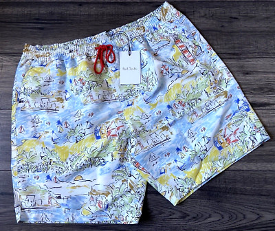 PAUL SMITH BAY LOOKOUT PRINT SWIM SHORTS SIZE XL 34''-36'' RETAIL £130 BNWT