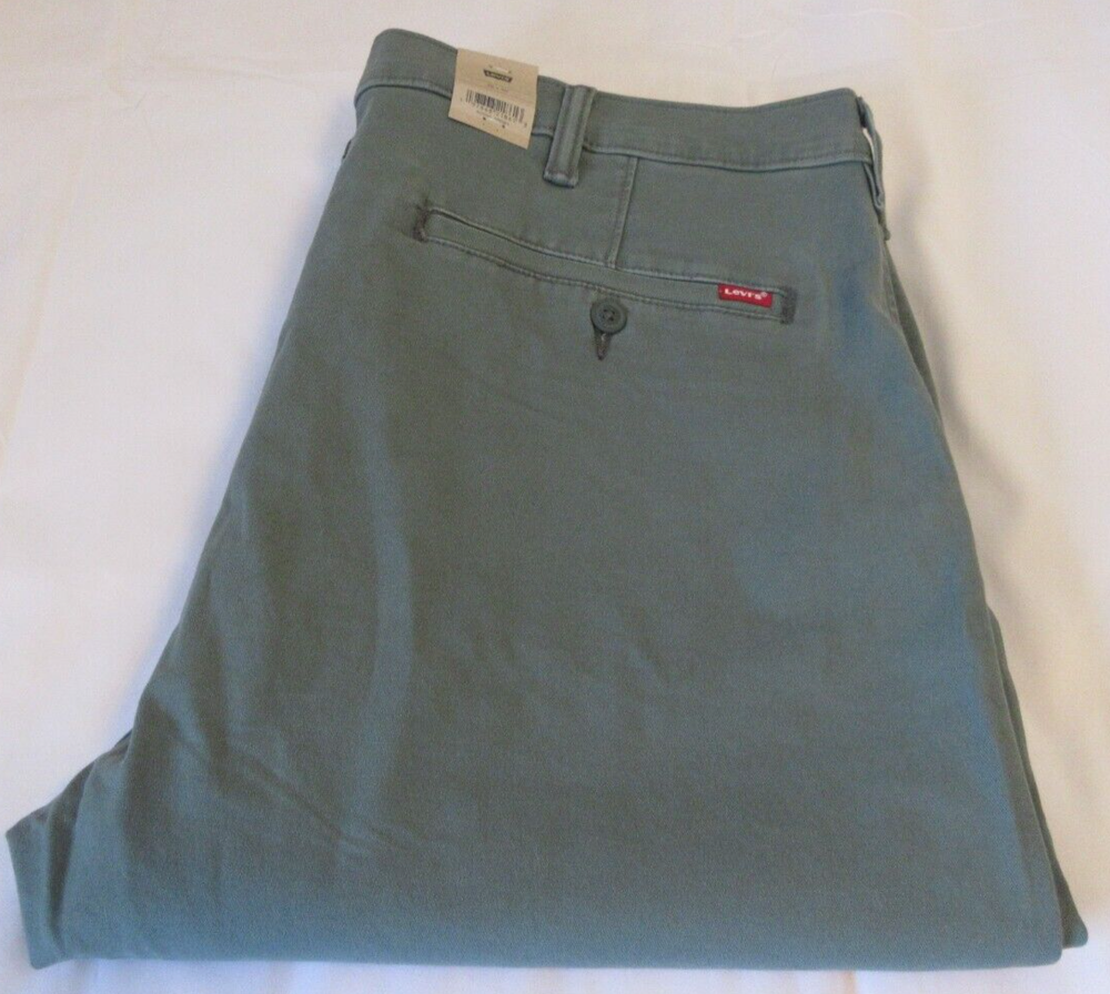 Levis XX Chino Stretch Mens Tapered Pants Green Size 38x30