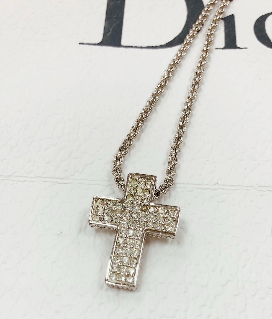Christian Dior Dior Necklace Cross Japan lmport Rare | eBay