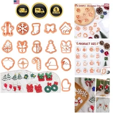 Christmas Polymer Clay Cutters 16 Pcs Set for Jewelry Making Snowflake Tree