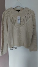 Lipsy Evory Stitch Mix Knitted Jumper Size 12 New With Tags