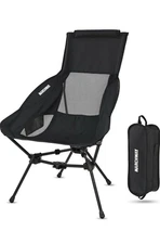 MARCHWAY Lightweight Folding High Back Camping Chair with Head Support, Stable