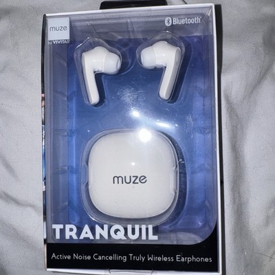 Muze by Vivitar Tranquil Wireless Bluetooth Earbuds Noise Cancelling White NEW