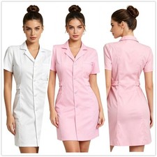 US Women's Hospital Nurse Scrub Dress Hospital Lab Coat Uniform Cosplay Costumes