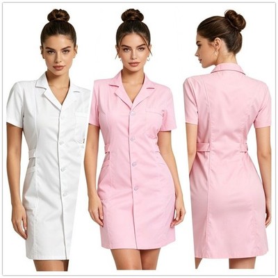 US Women's Hospital Nurse Scrub Dress Hospital Lab Coat Uniform Cosplay Costumes