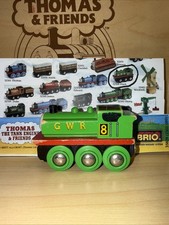 BRIO DUCK THOMAS FRIENDS TRAIN WOODEN RAILWAY HTF IN US GWR 8 GREEN WHEELS
