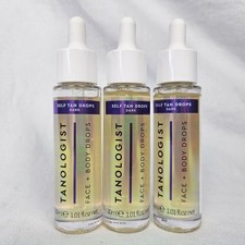 Tanologist Self Tan Drops Dark 3 Pack Face and Body - 1.01 Oz New Sealed