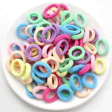 200PCS Women Girls Colorful Nylon Elastic Hair Bands Ponytail Hold Small Hair Ti