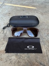 Oakley Holbrook Sunglasses Prizm Tungsten Polarized Lens Clear Matte Brown Frame