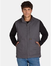 BRAHMA Canvas Work Vest With Quilted Interior Gray Zip-up Size S 34-36 NWT