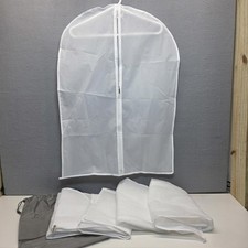 Clothing Garment Storage Bags Zippered 31x23 White NEW Set of 5 Closet Storage