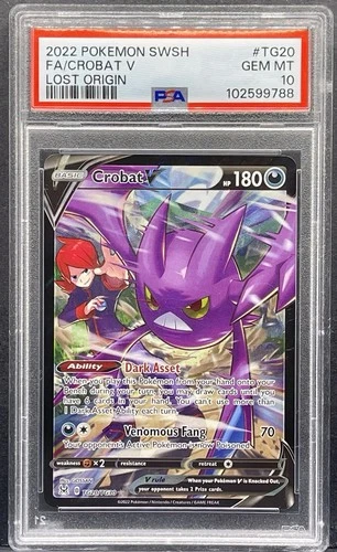 PSA 10 Crobat V TG20/TG30 Pokemon Lost Origin Full Art SWSH 2022 GEM MINT