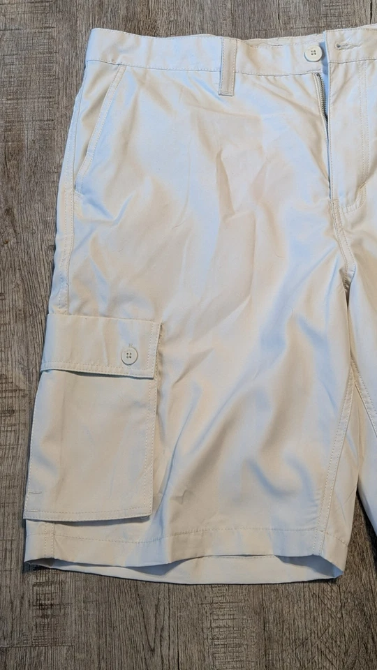 Pantalones cortos cargo Tony Hawk para hombre talla 38 marfil 11” entrepierna tiro medio estilo exterior Foto 3 de 4