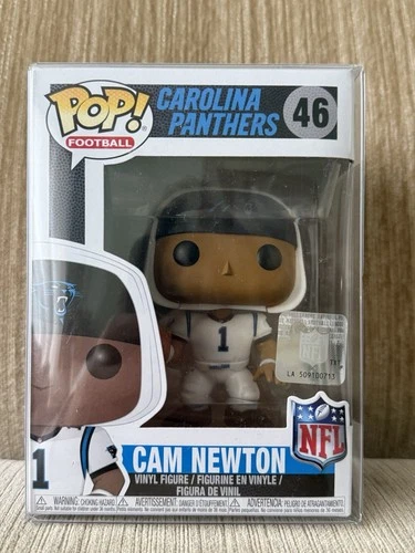 Funko Pop NFL Cam Newton #46 Panthers Vinyl Figure White Jersey w Protector
