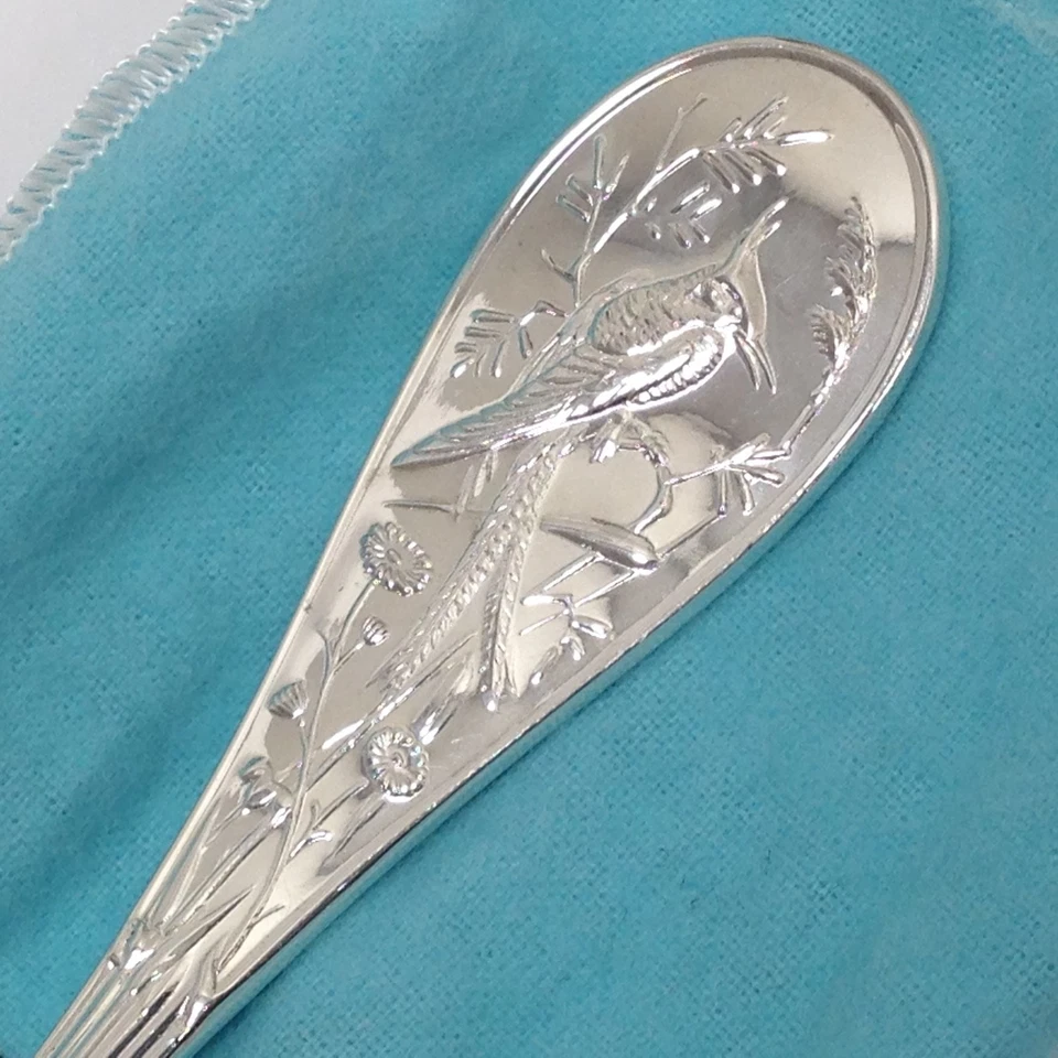 Ложка сервировочная овощная пирсинговая Tiffany & Co Audubon 9 дюймов чистое серебро 146,8 г - Изображение 4 из 4