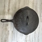 Griswold No 8 Cast Iron Skillet With Basting Cover Lid Vintage Antique