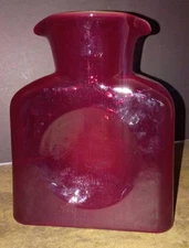 Blenko Ruby Sweet Heart Cranberry Red Water Bottle Dual Spout Preowned 2022