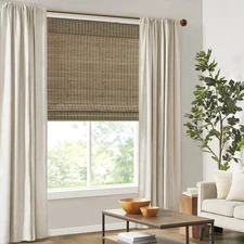 Eastfield 100% Bamboo Cordless Roman Shades-Woven Wooden Privacy Panel, Light...