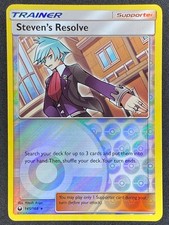 steven's resolve pokemon card 2018 Sun & Moon: Celestial Storm #165/168 Holo (Full Art) Price Guide Search your deck for up to 3 cards and put them into your hand Steven's Resolve (Full Art) (Holo)