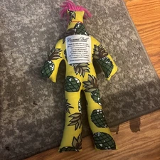 Dammit Doll Yellow Pineapple 12" Plush Stuffed Stress Relief Pink Hair