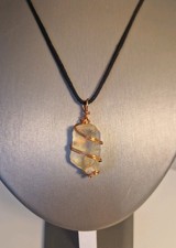 Libyan Desert Glass Necklace Handmade Copper Wrap – Sahara Tektite Pendant