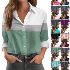 Women's Shirt Blouse Print Button Long Sleeve Casual Basic Shirt Collar Regular