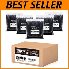 8 Inch Black Zip Ties 5000 Pack - 50lb Tensile Strength