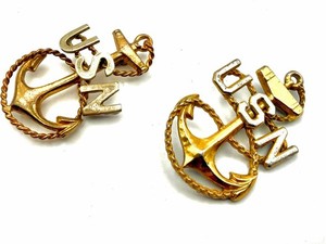 WW1 WW2 US Navy Chief Petty Officer CPO Fouled anchor Cap Badge Amico 1/20 10k