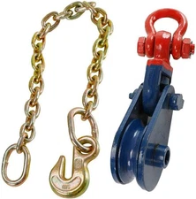 TYFYB 2 Ton Snatch Block wChain Flatbed Tow 3 Sheave 38 X 2' G70 Steel Truck