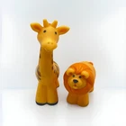 Vintage 1990s Fisher Price Little People Giraffe And Lion Set Of 2 Animals