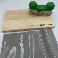 FURI Froggy Double Blade Mezzaluna Green Rachel Ray w chopping board kit set