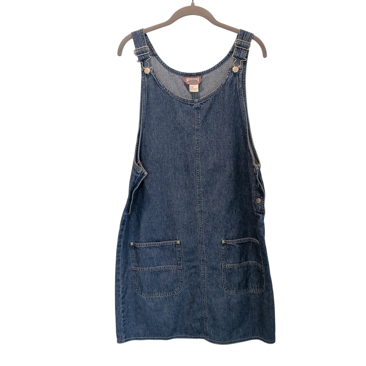 Knee Length Denim Dresses Overall Dress for sale | eBay