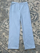 St. John Soft Twill Straight Leg Ankle Suiting Pants Women  s Size 6 Blue Pockets