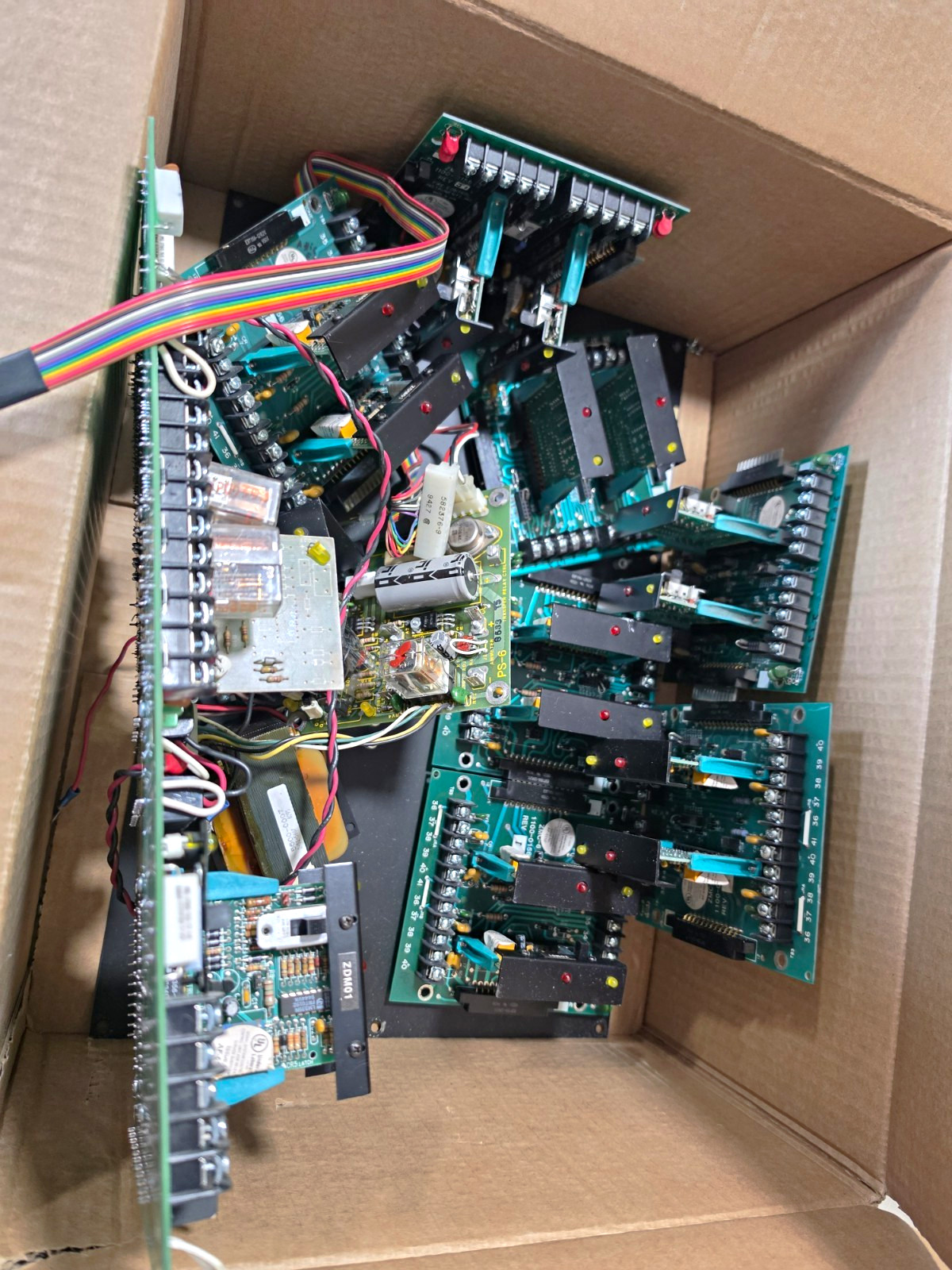ZDM01 Rigid FR-4 PCB Board Lot w/ Terminal Blocks, Connectors 2-Row 42TP