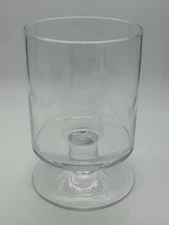 Crate & Barrel 9" Clear Glass Pedestal Hurricane Candle Holder