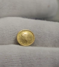 US $1 Gold Piece Type 1 Made into Button Concave Scratches