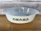 Vtg Anchor Hocking Fire King Meadow Green 433  1 1/2 Qt Casserole Dish No Lid