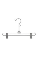 SSWBasics Metal Skirt Hangers, Pants Hangers 12 inch Chrome - Case of 100