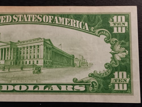 1928b $10 Green Seal Federal Reserve Note - Picture 6 of 7