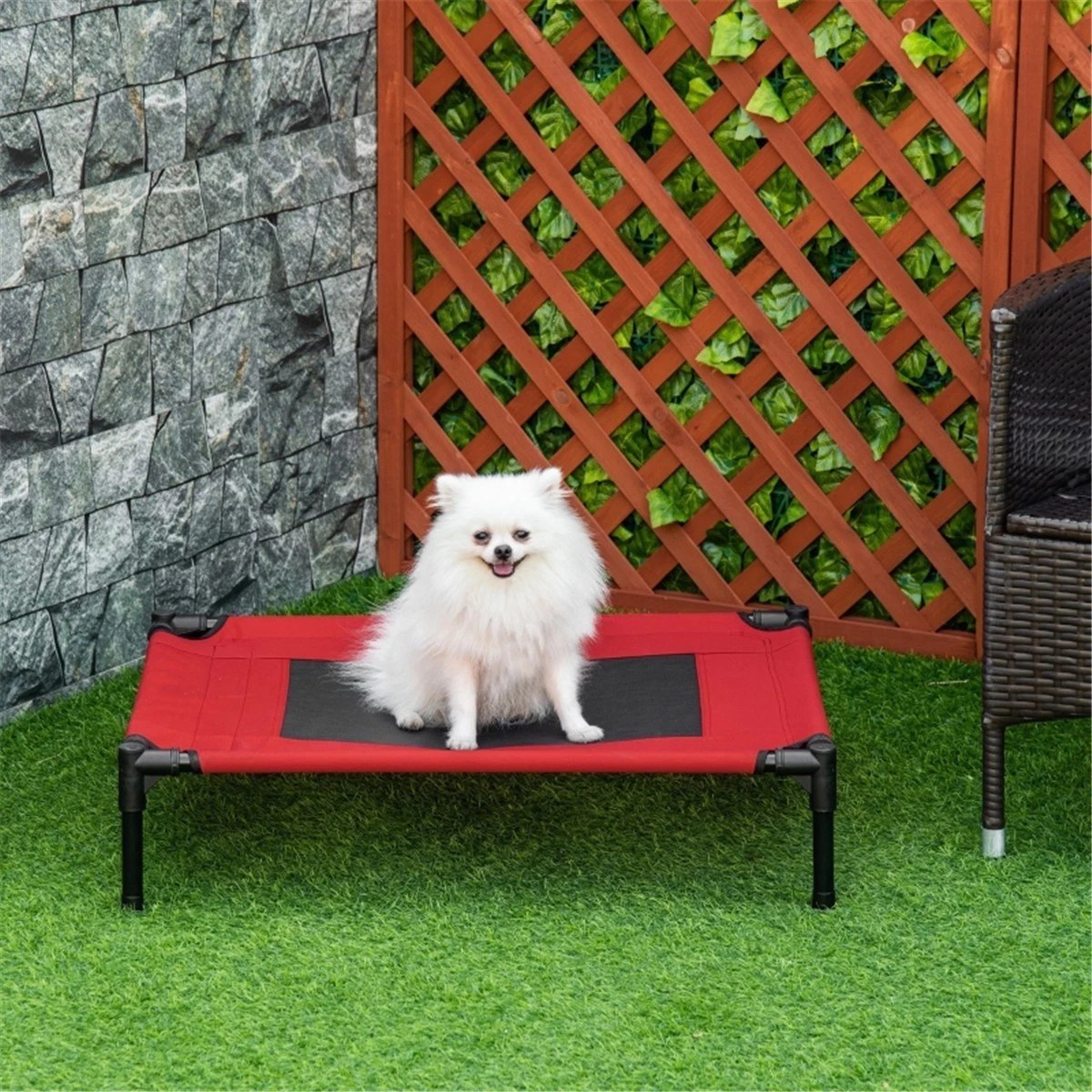 Outdoor & Indoor Dog Bed – Strong Metal Frame with Mesh Comfort Fabric