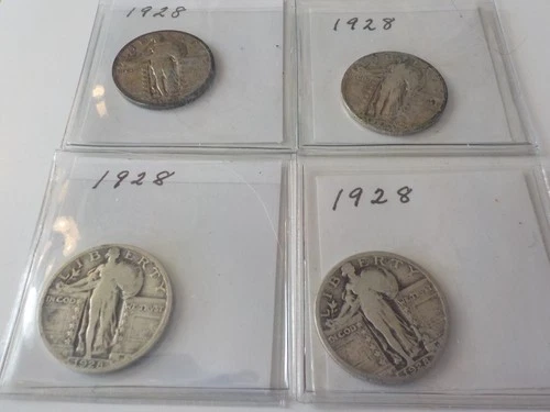 FOUR    1928 Standing    Liberty Quarter Dollar